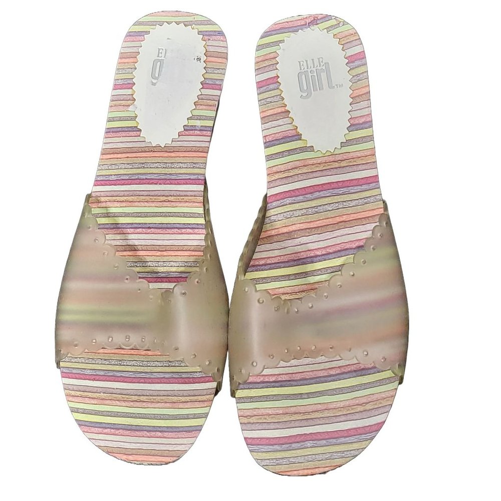 Elle Girl Womens Clear Gummies Gummy Slip On Sandals Size 8.5 Slides y2k Retro‎